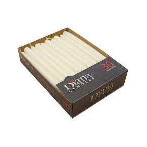 30 stk. Elfenben lys Diana 24,5 cm