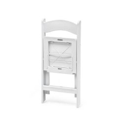 Hvid Wimbledon klapstol, med hvidt kunstl�der s�de