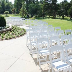 Hvid Wimbledon klapstol, med hvidt kunstl�der s�de