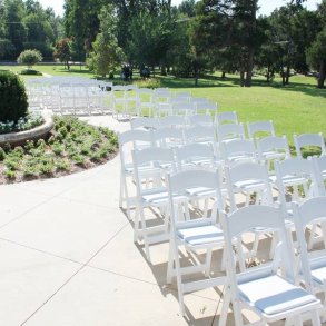 Hvid Wimbledon klapstol, med hvidt kunstl�der s�de