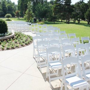 Hvid Wimbledon klapstol, med hvidt kunstl�der s�de