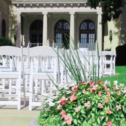 Hvid Wimbledon klapstol, med hvidt kunstl�der s�de