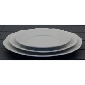 Middagstallerken Gr�sten hvid �25cm