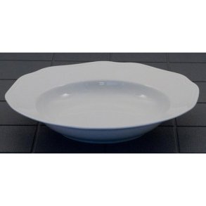 Dyb tallerken Gr�sten hvid �24cm