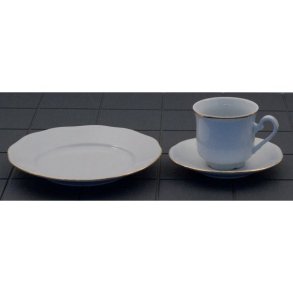 Kagetallerken m/guldkant 17cm