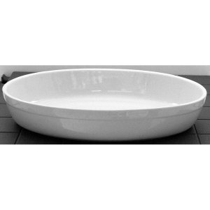 Hvid ovnfast fad oval 39x27x6