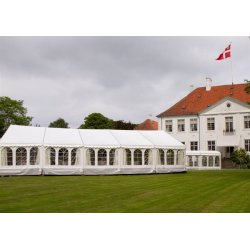 Festtelt - bredde 12m- hvid m/vinduer, forl�nges med 3m sektioner