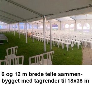 Tagrender til sammenbygning af telte pr. meter
