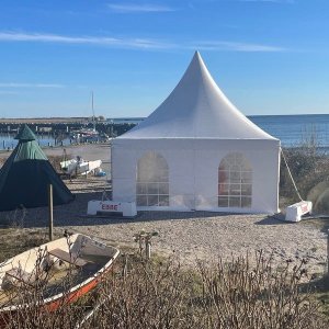 Pagoder/Toptelte - hvid m/vinduer