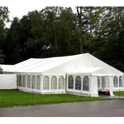 Walkway/salgstelt hvid m/vinduer 3m bred forl�nges med 3m sektioner