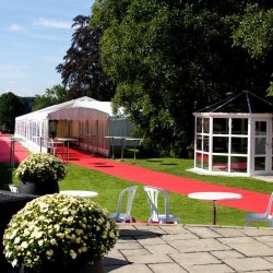 Walkway/salgstelt hvid m/vinduer 3m bred forl�nges med 3m sektioner