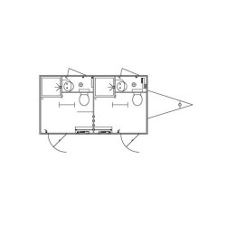 Badmobil med 2 separate badev�relser