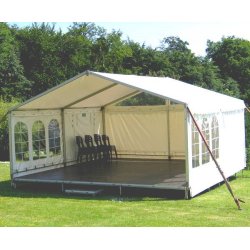 Festtelt - bredde 6m- hvid m/vinduer, forl�nges med 3m sektioner