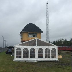 Festtelt - bredde 6m- hvid m/vinduer, forl�nges med 3m sektioner