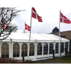 Festtelt - bredde 6m- hvid m/vinduer, forl�nges med 3m sektioner