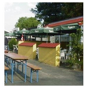 Markedsparasol 3 x 3m inkl. fod