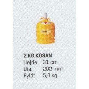 Salg af 2 kg gas Kosan (gul)