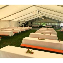 Festtelt - bredde 12m- hvid m/vinduer, forl�nges med 3m sektioner