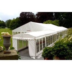 Walkway/salgstelt hvid m/vinduer 3m bred forl�nges med 3m sektioner